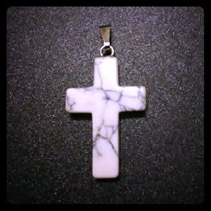 Marble Cross Pendant For Necklace